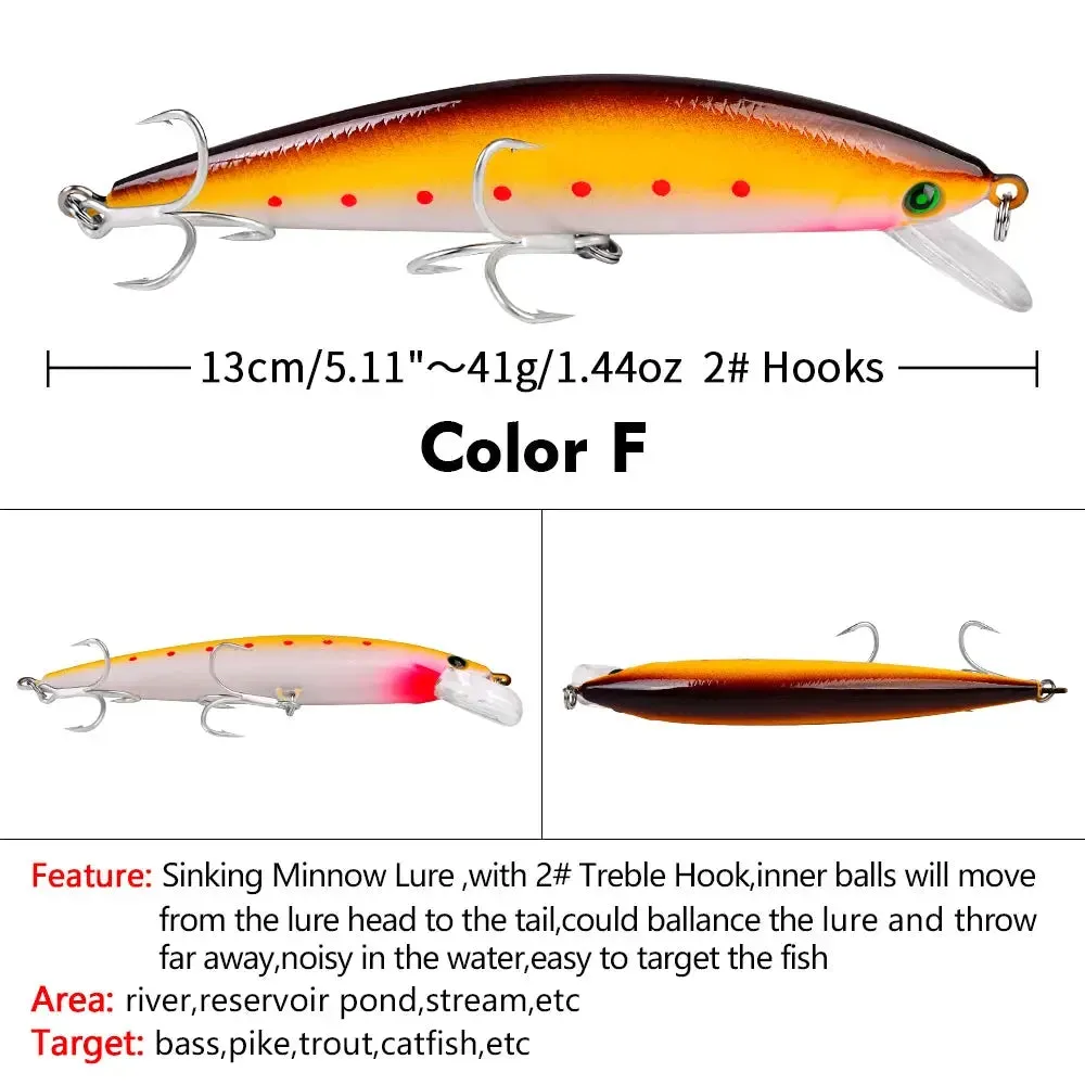 Lureswholesale®  130mm 41g Jerkbait Wobbler Long Distance Minnow Lure