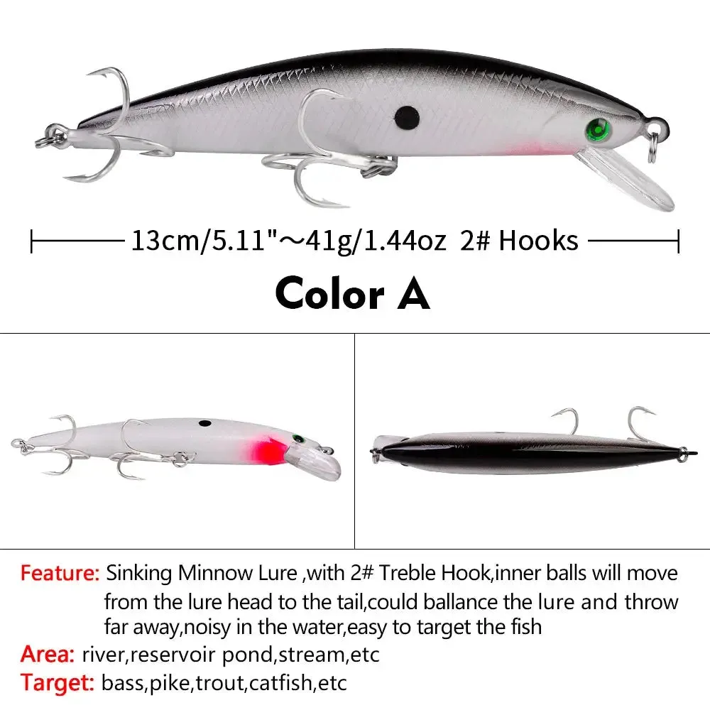 Lureswholesale®  130mm 41g Jerkbait Wobbler Long Distance Minnow Lure