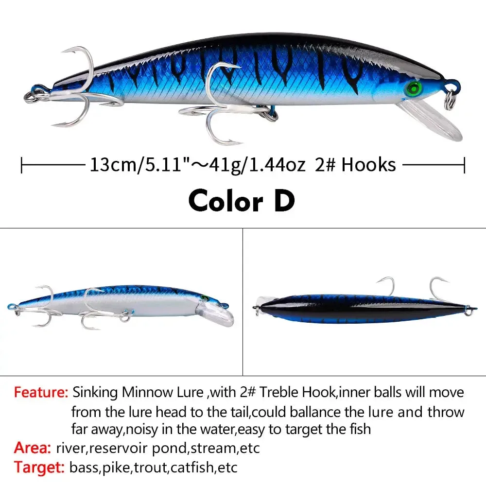 Lureswholesale®  130mm 41g Jerkbait Wobbler Long Distance Minnow Lure