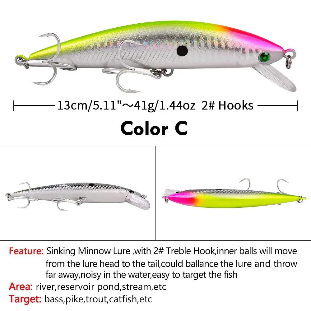 Lureswholesale®  130mm 41g Jerkbait Wobbler Long Distance Minnow Lure