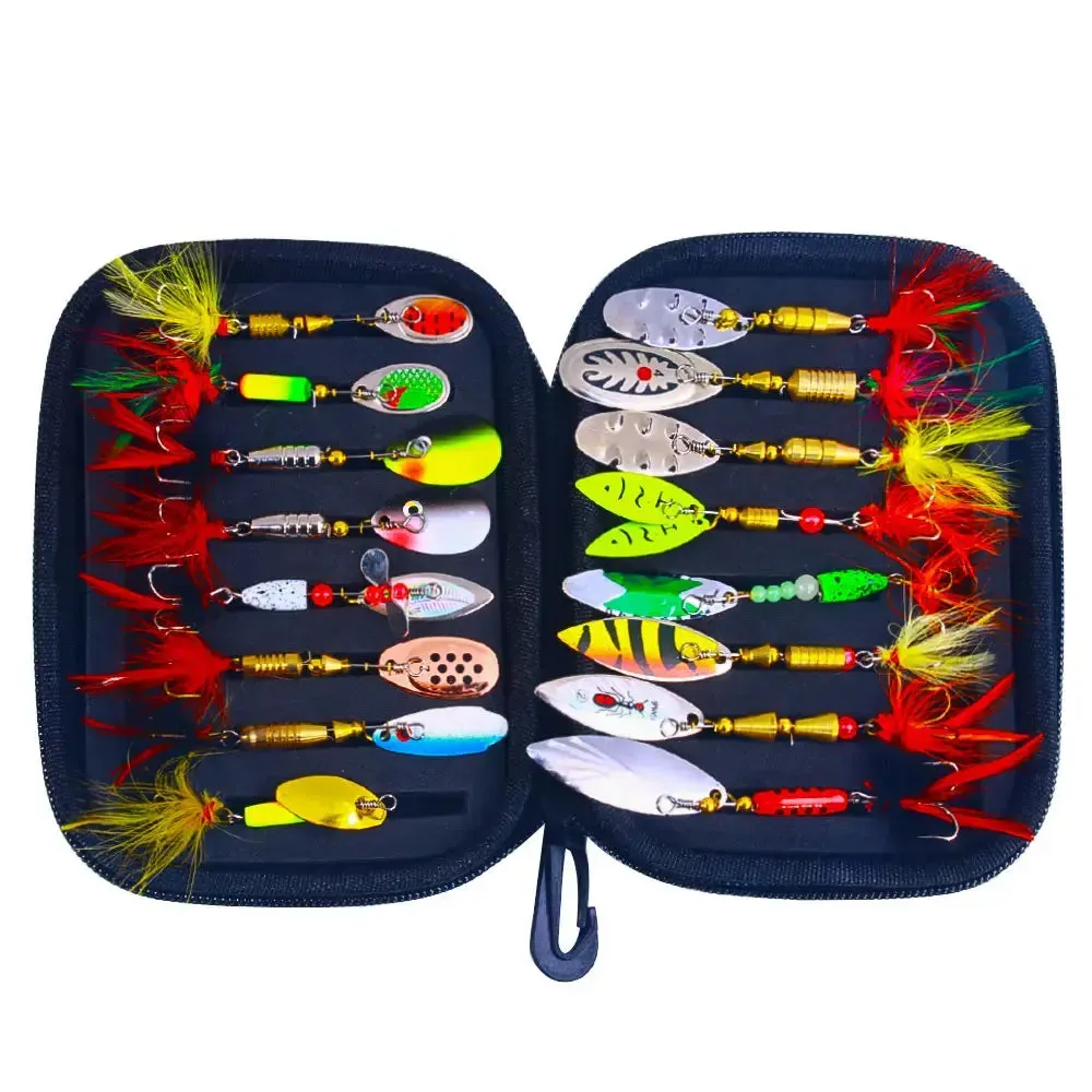 Lureswholesale® 16pcs/set Multicolor Metal Spinner Lures