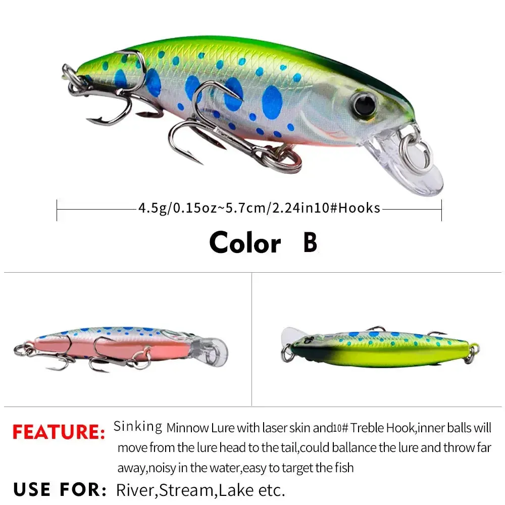 Lureswholesale® 5.7cm 4.5g Sinking Minnow Fishing Lure