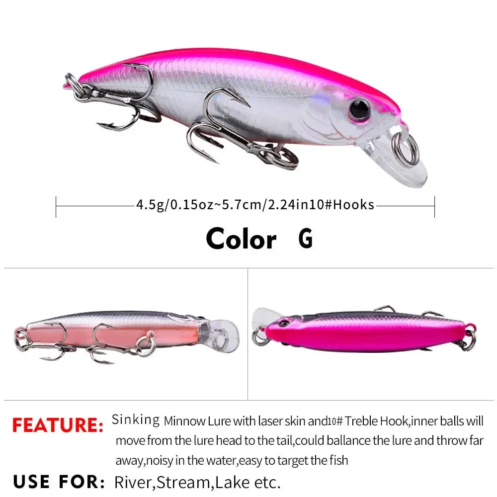 Lureswholesale® 5.7cm 4.5g Sinking Minnow Fishing Lure