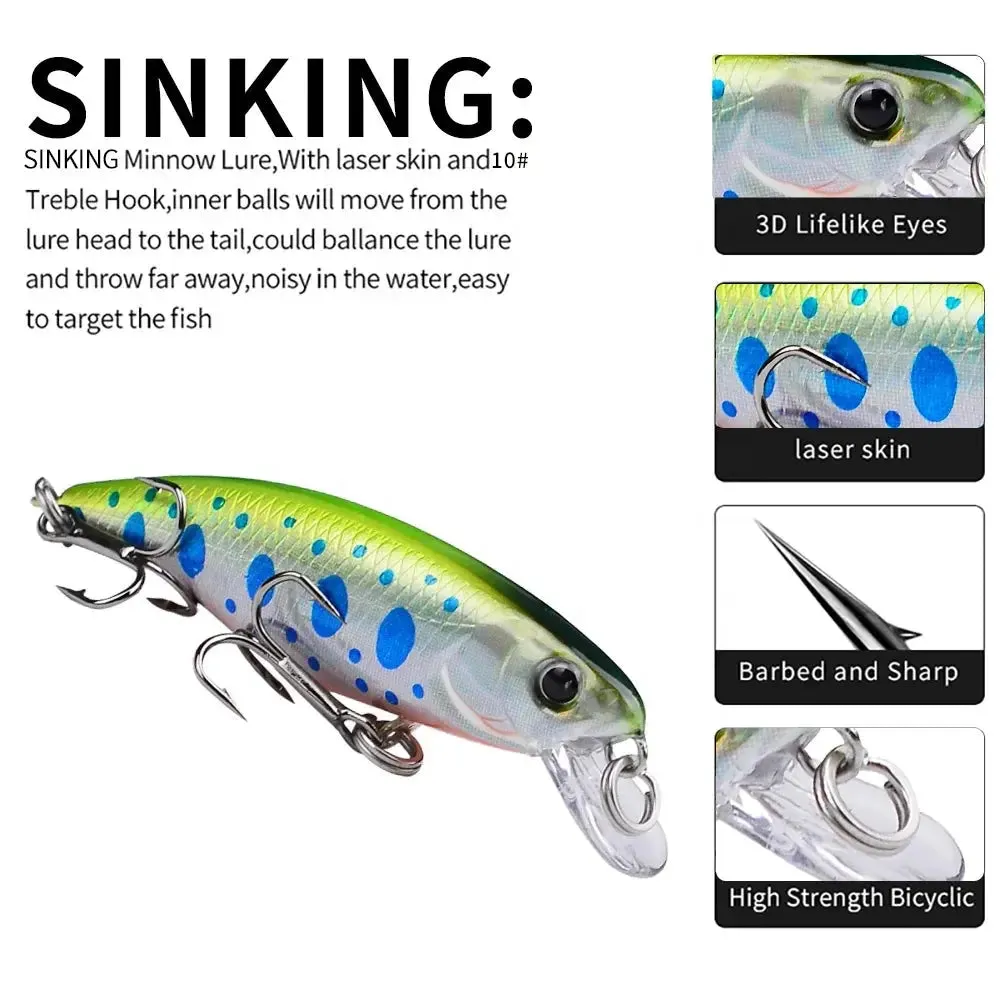 Lureswholesale® 5.7cm 4.5g Sinking Minnow Fishing Lure