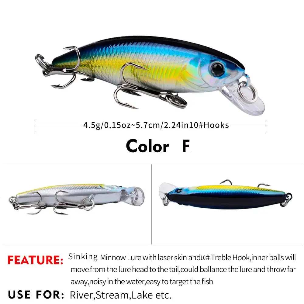 Lureswholesale® 5.7cm 4.5g Sinking Minnow Fishing Lure