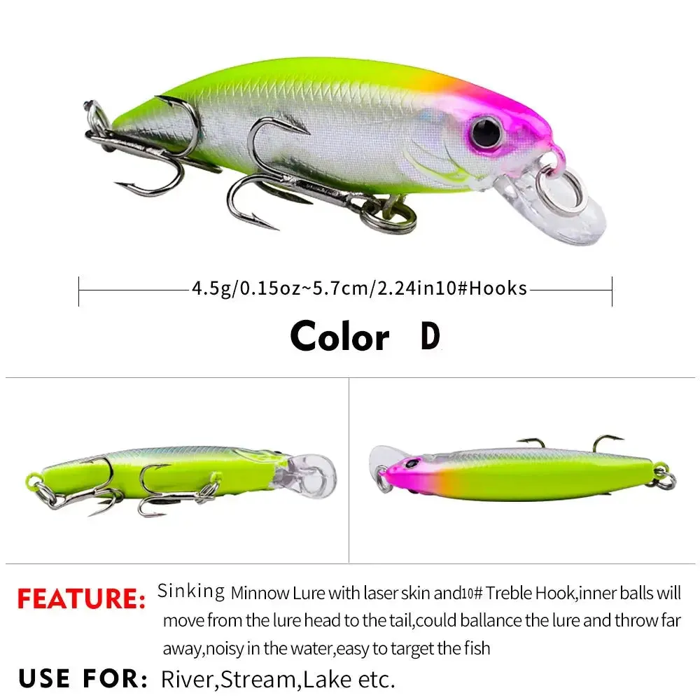 Lureswholesale® 5.7cm 4.5g Sinking Minnow Fishing Lure
