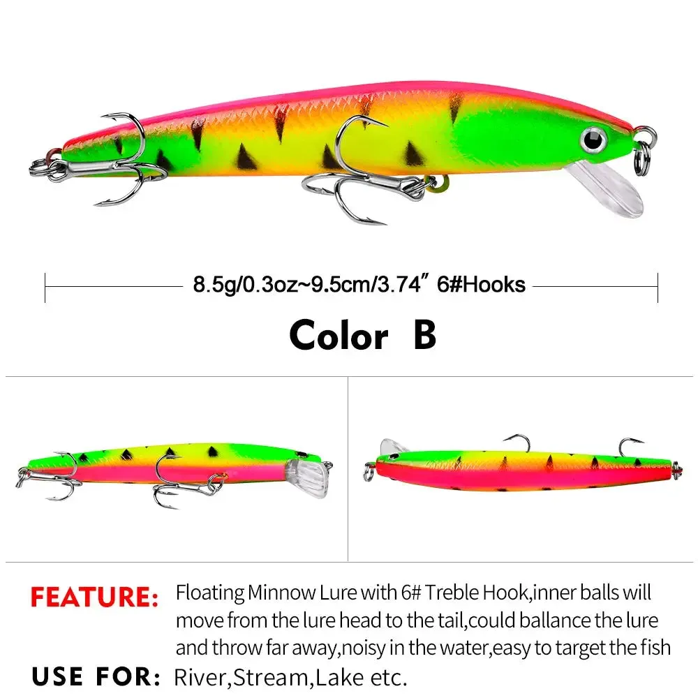 Lureswholesale® 95mm 8.5g Floating Minnow Lure