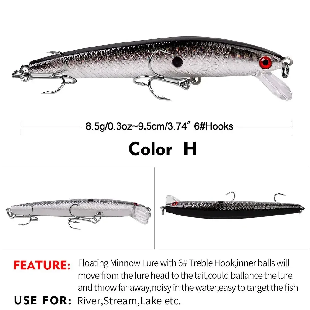 Lureswholesale® 95mm 8.5g Floating Minnow Lure