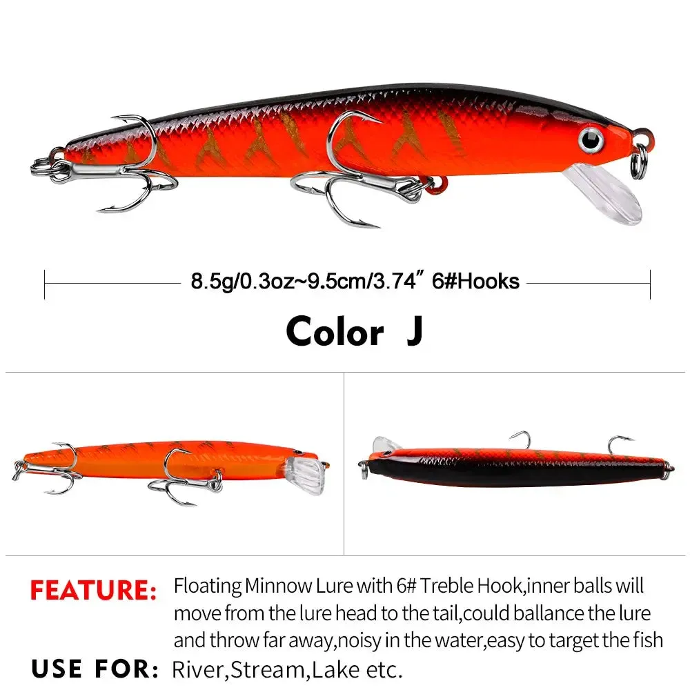 Lureswholesale® 95mm 8.5g Floating Minnow Lure