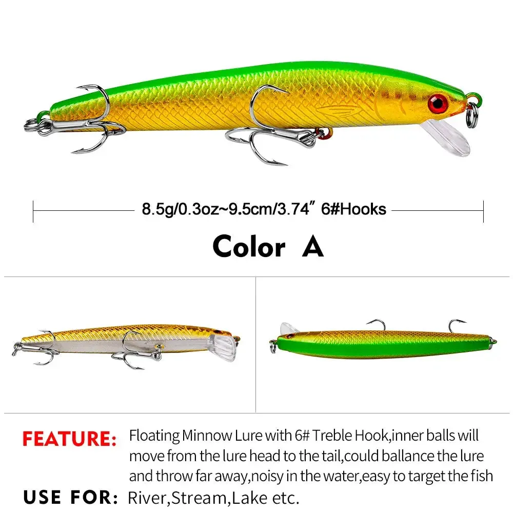 Lureswholesale® 95mm 8.5g Floating Minnow Lure
