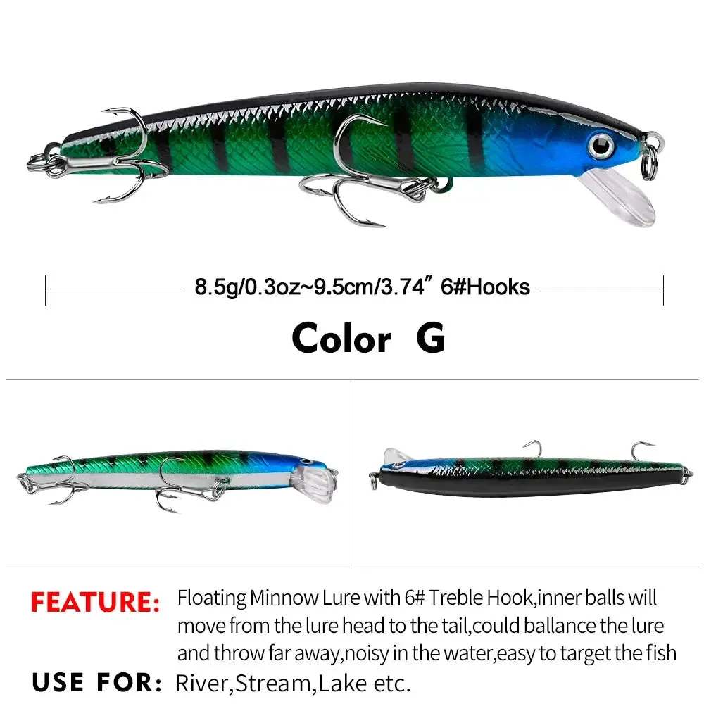 Lureswholesale® 95mm 8.5g Floating Minnow Lure
