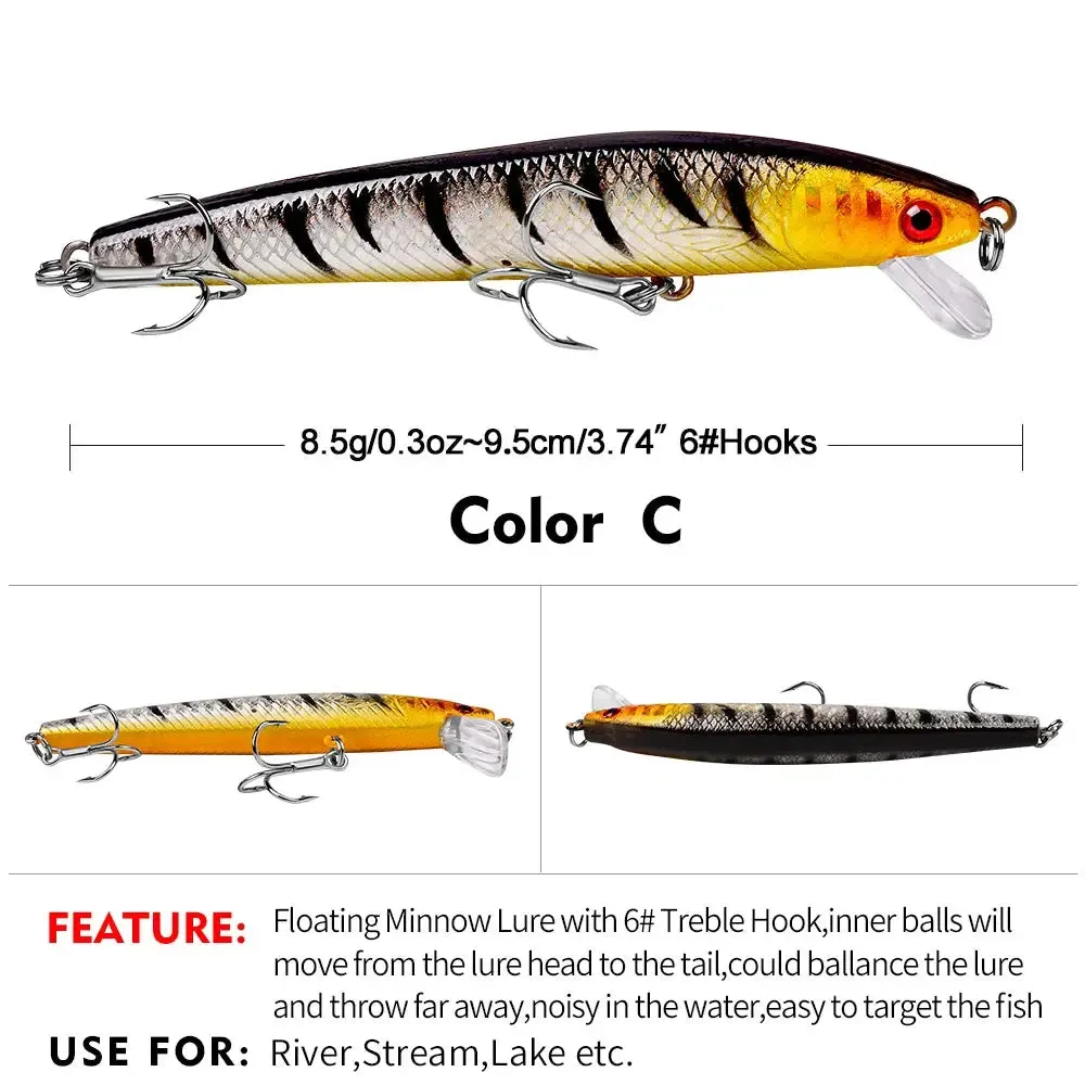 Lureswholesale® 95mm 8.5g Floating Minnow Lure