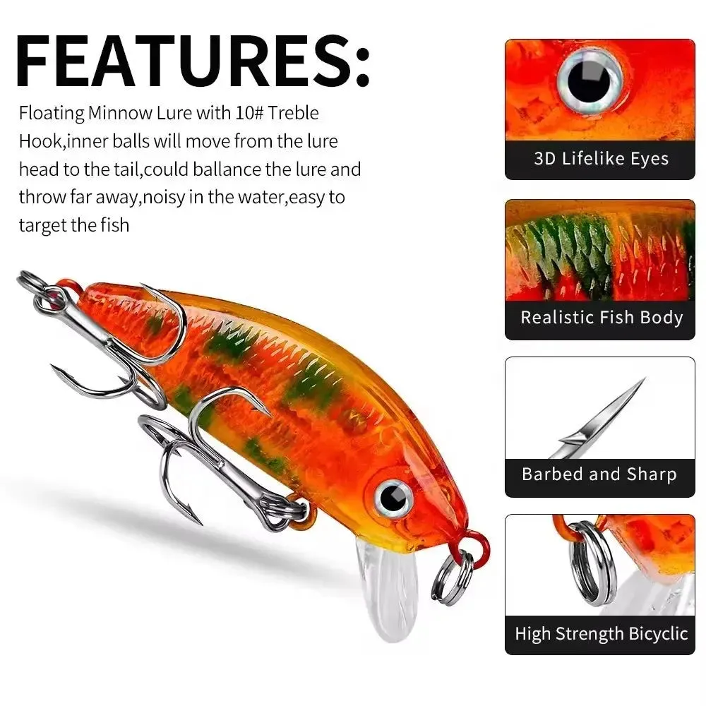 Lureswholesale® Floating Mini Minnow Fishing Lure