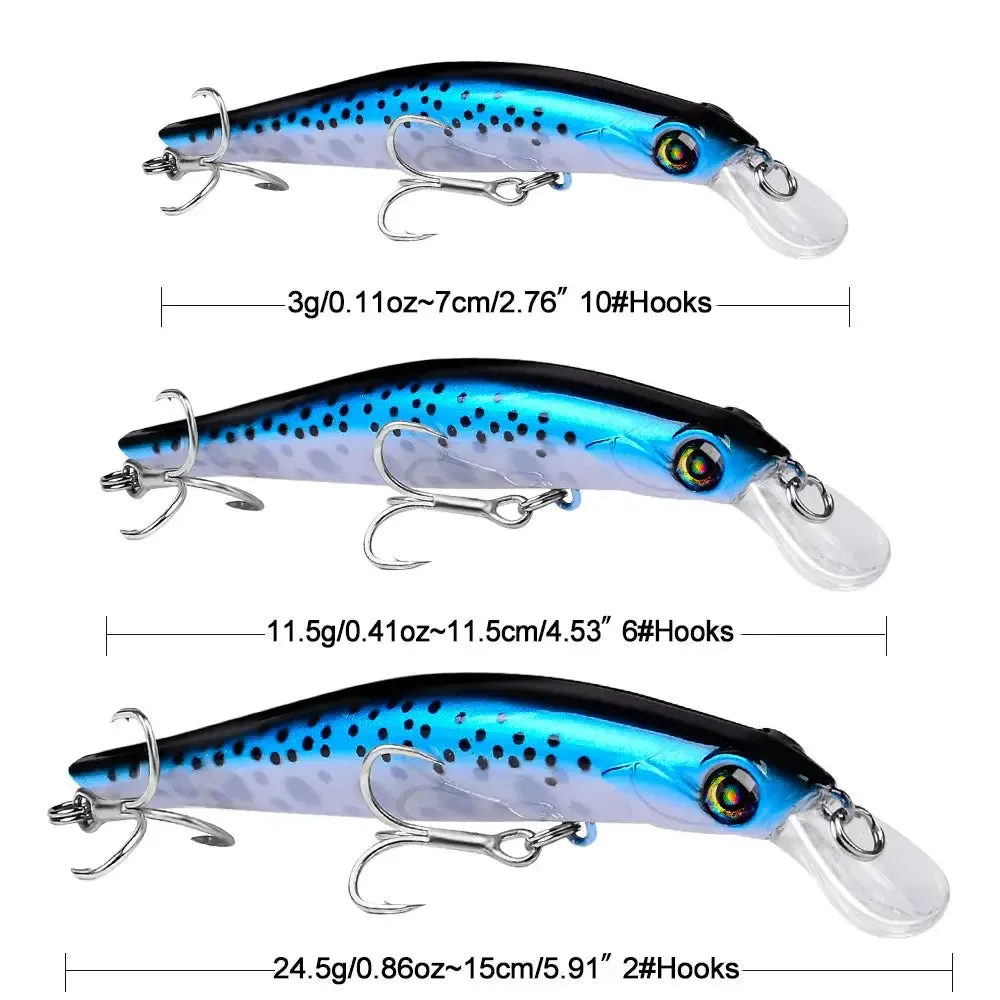 Lureswholesale® Floating Minnow Lure 3g 11.5g 24.5g