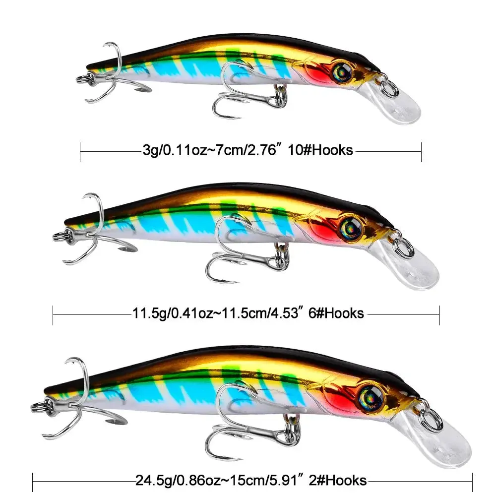 Lureswholesale® Floating Minnow Lure 3g 11.5g 24.5g