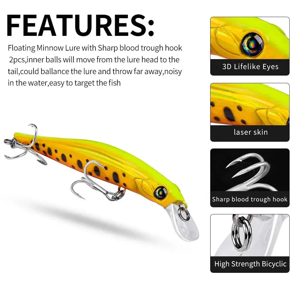 Lureswholesale® Floating Minnow Lure 3g 11.5g 24.5g