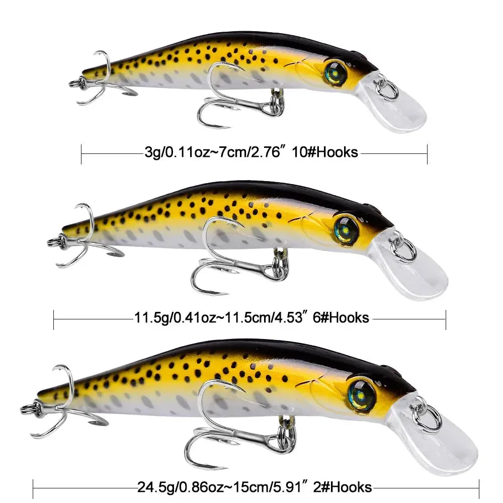 Lureswholesale® Floating Minnow Lure 3g 11.5g 24.5g