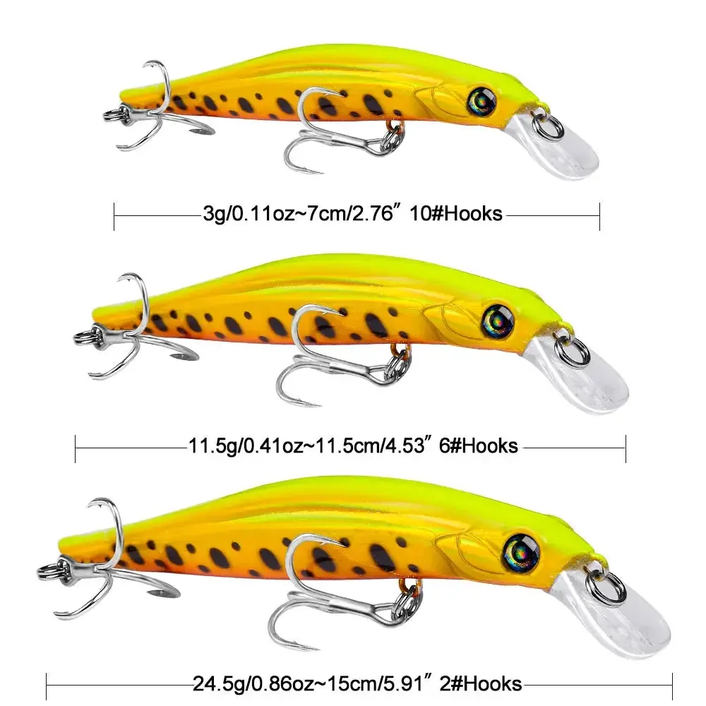 Lureswholesale® Floating Minnow Lure 3g 11.5g 24.5g
