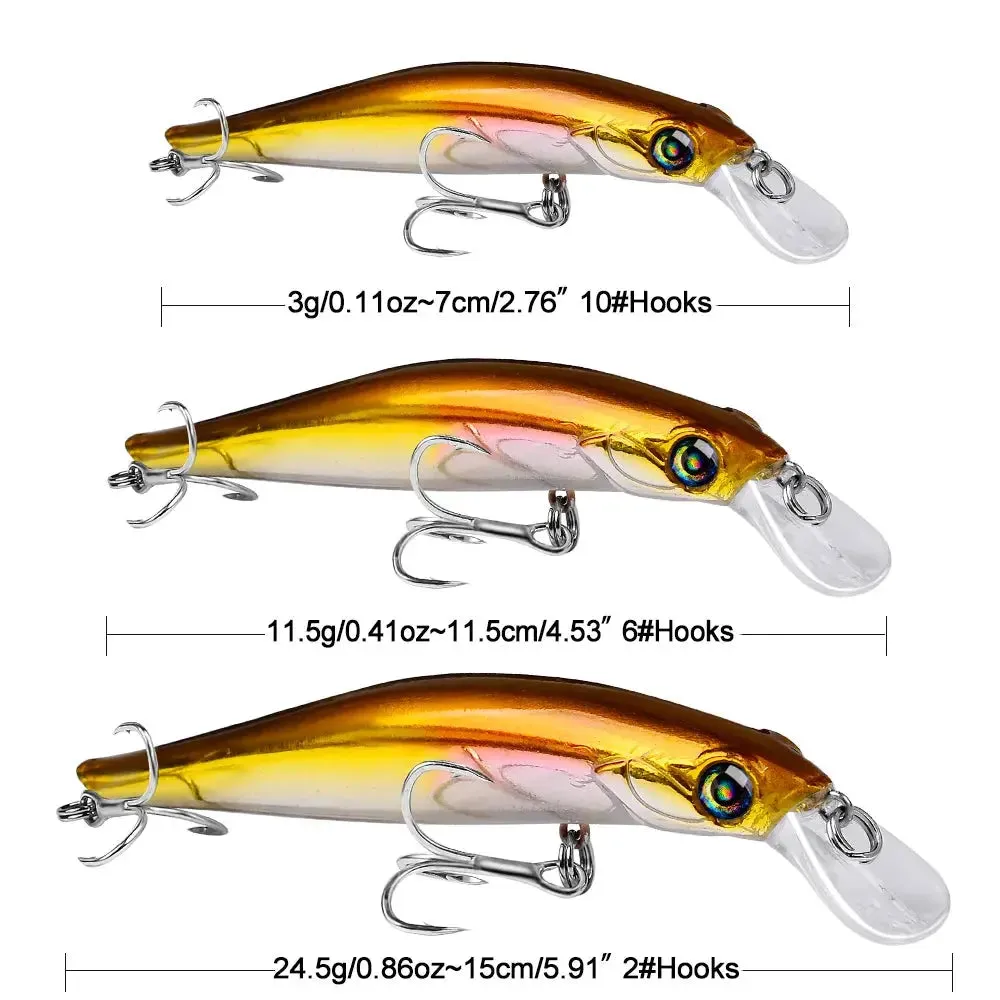 Lureswholesale® Floating Minnow Lure 3g 11.5g 24.5g