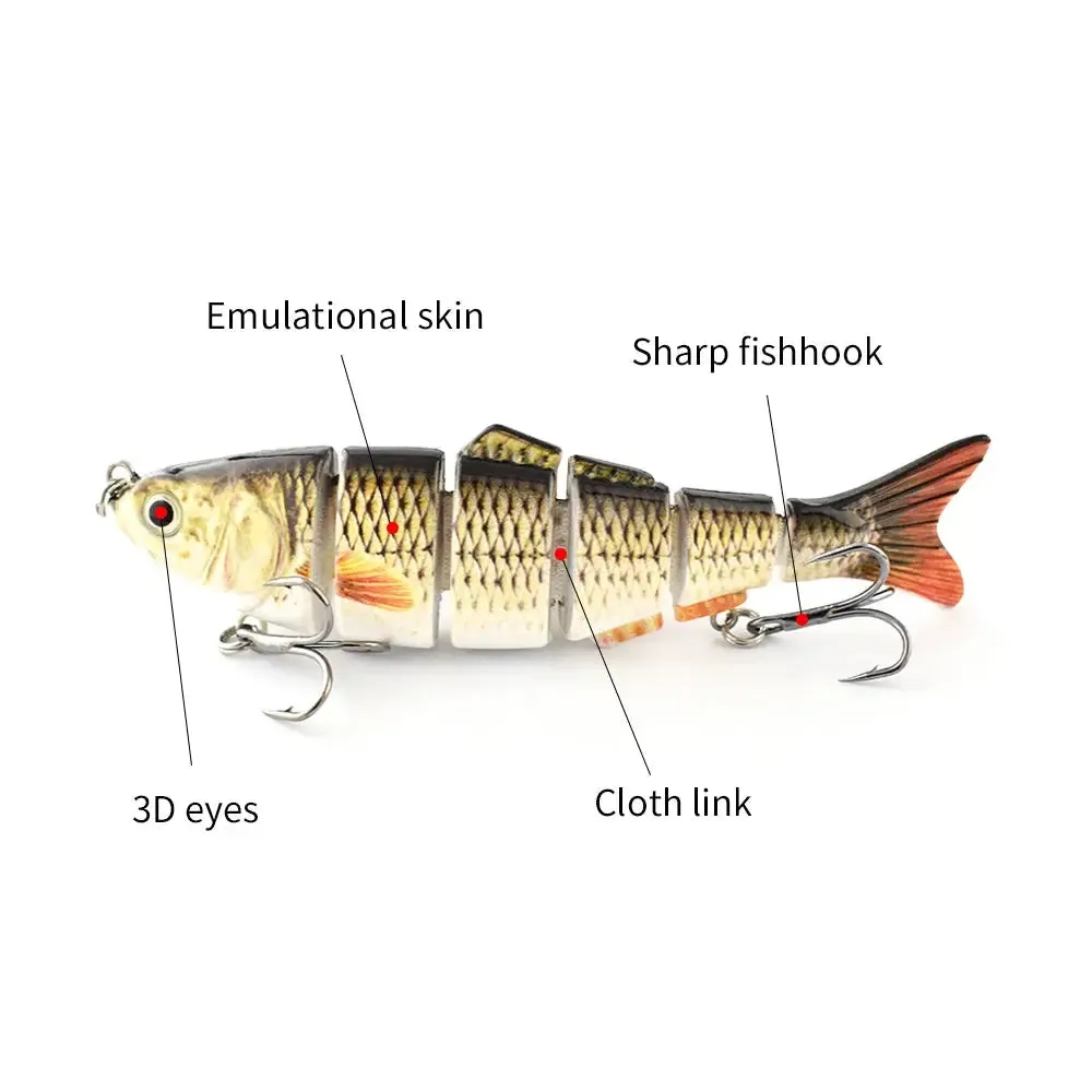Lureswholesale® High quality plastic lure 6 segment swim bait
