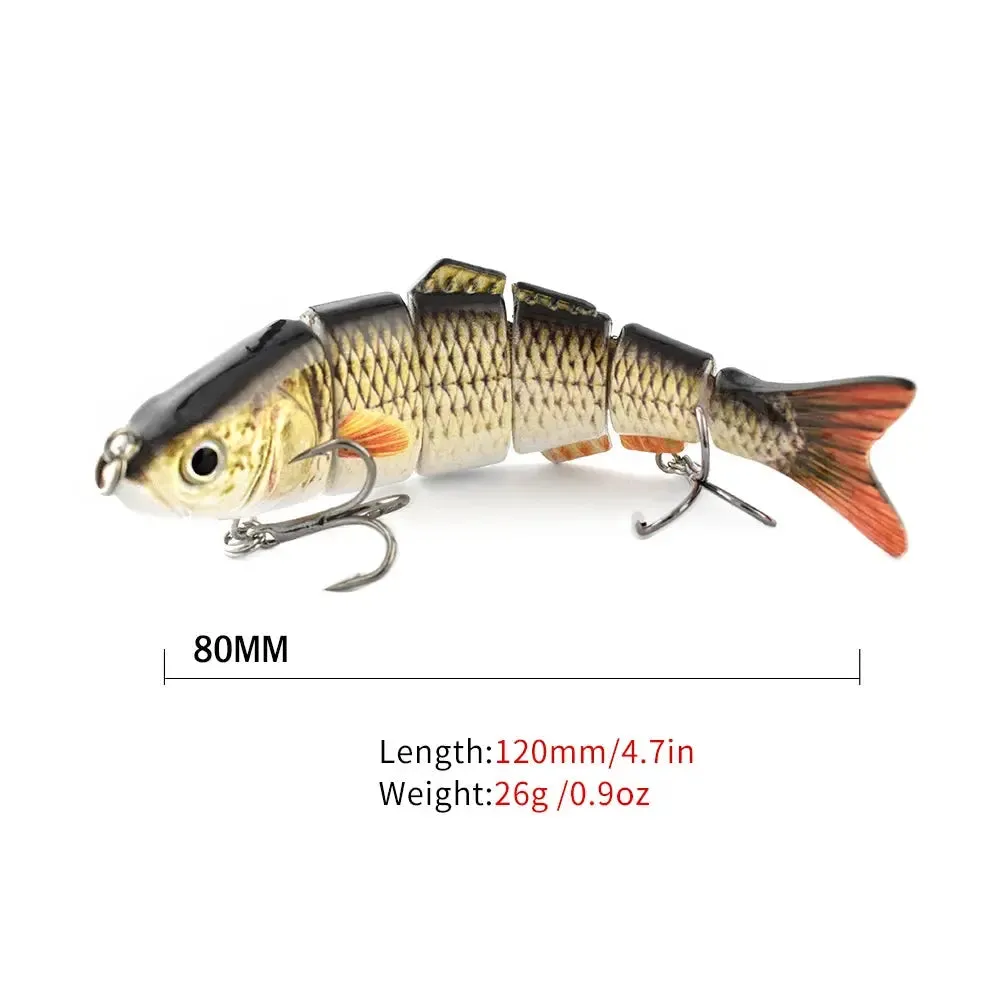 Lureswholesale® High quality plastic lure 6 segment swim bait