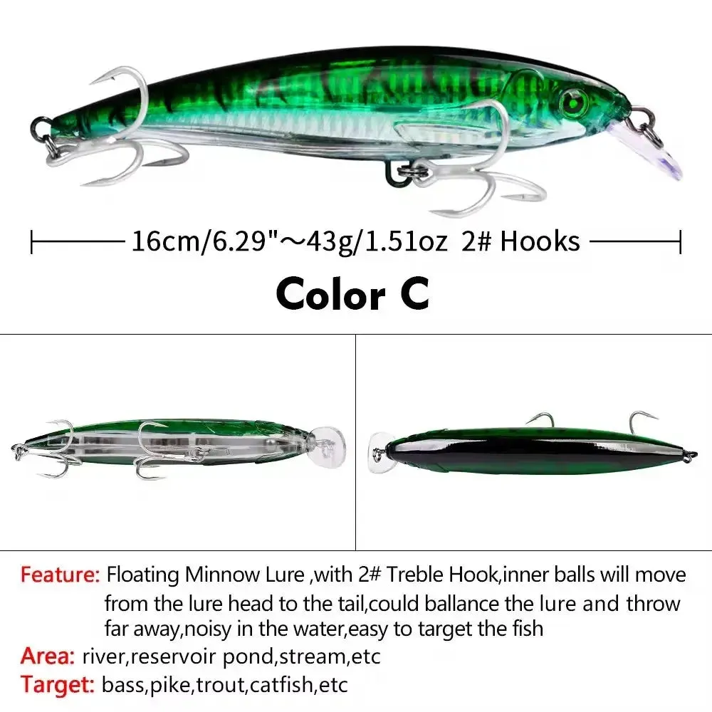 Lureswholesale® Jerkbait Minnow Lures for Freshwater And Saltwater