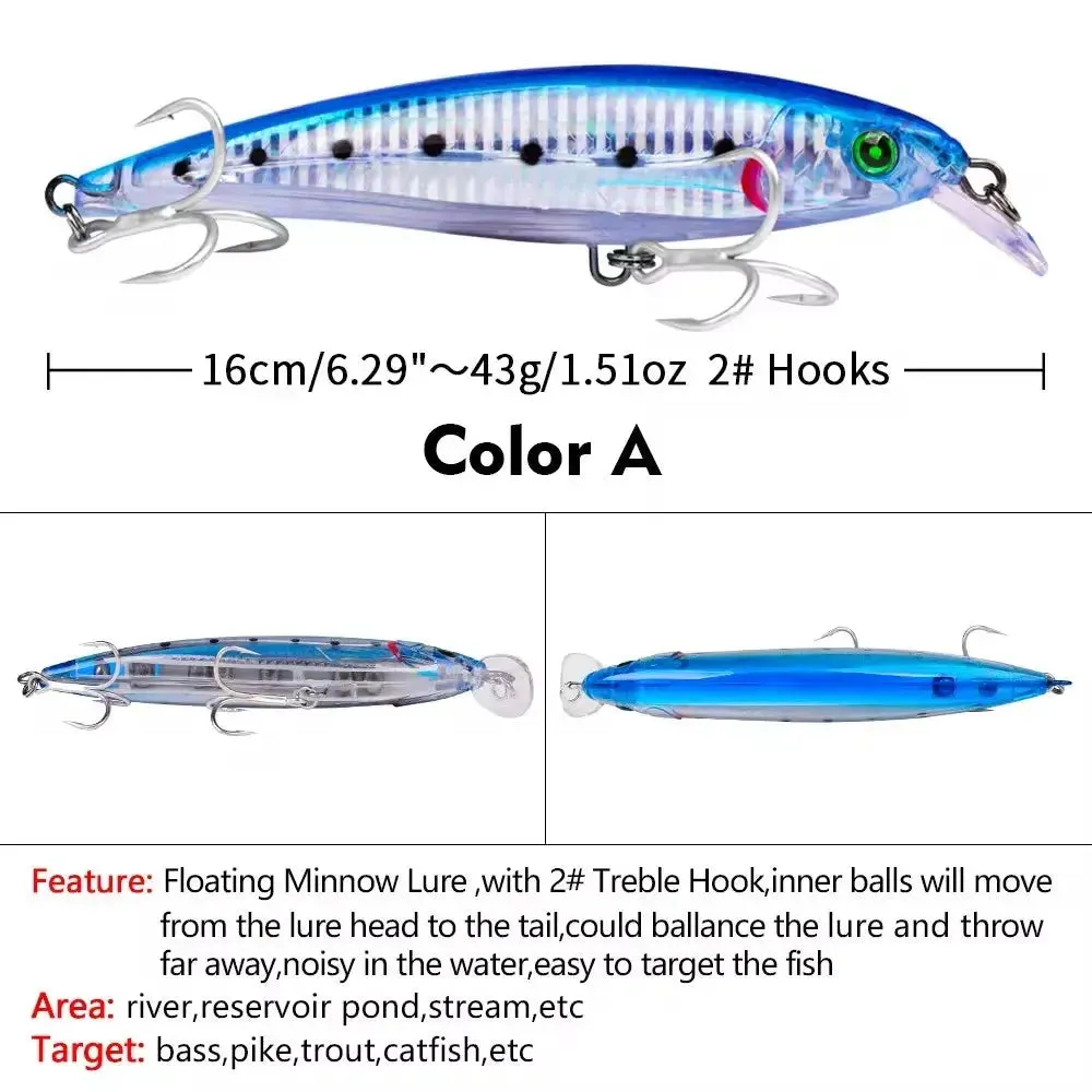 Lureswholesale® Jerkbait Minnow Lures for Freshwater And Saltwater