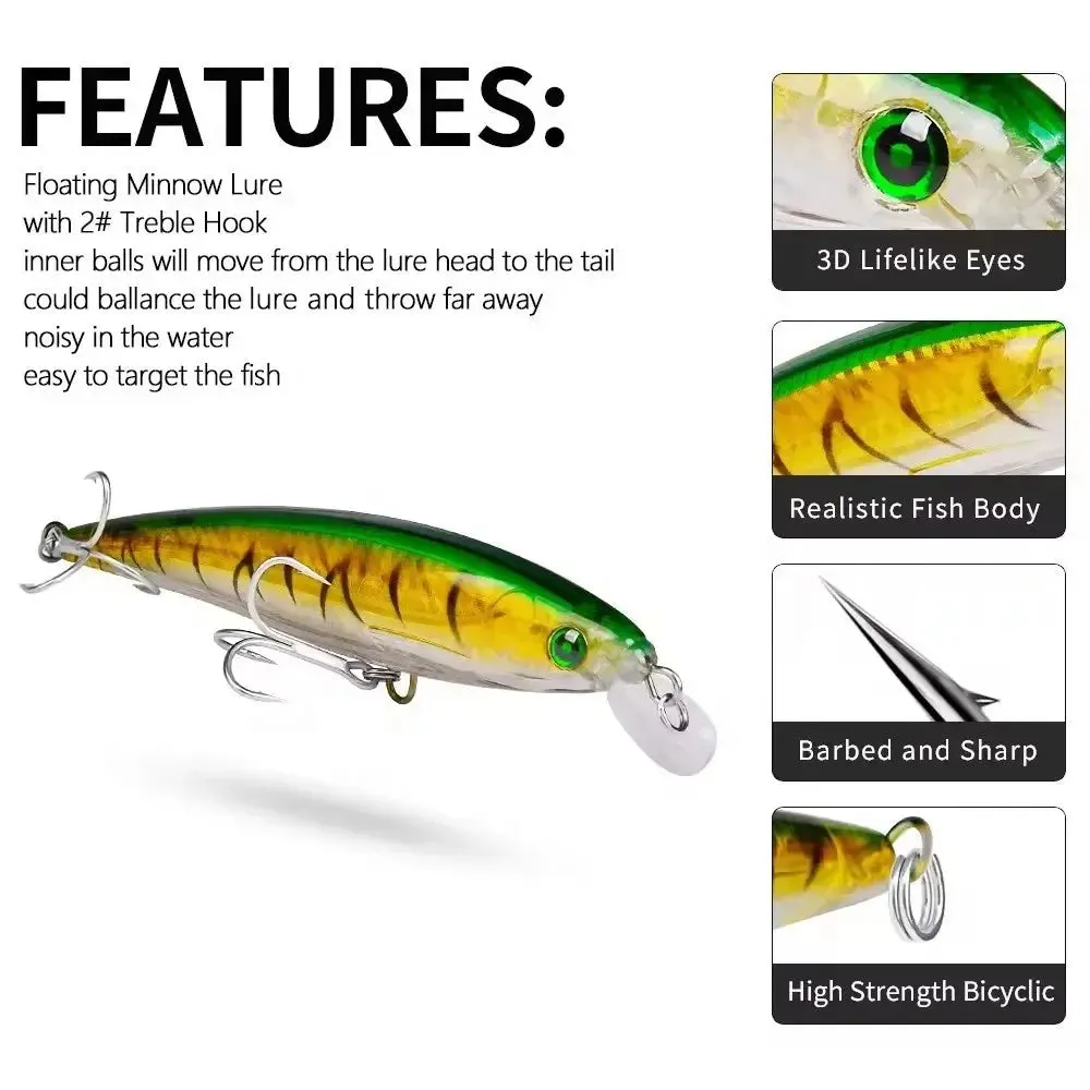 Lureswholesale® Jerkbait Minnow Lures for Freshwater And Saltwater