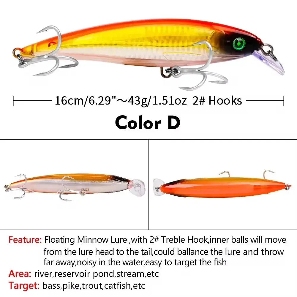 Lureswholesale® Jerkbait Minnow Lures for Freshwater And Saltwater