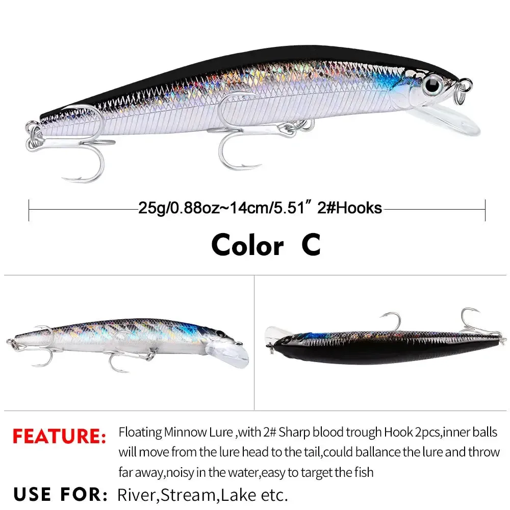 Lureswholesale® Lifelike Hard Plastic Minnow Swim Fishing Lure