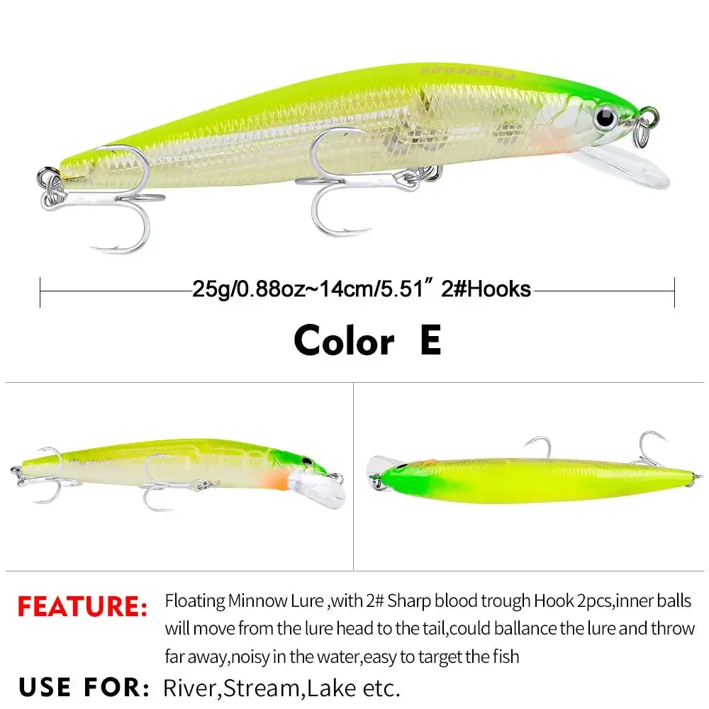 Lureswholesale® Lifelike Hard Plastic Minnow Swim Fishing Lure