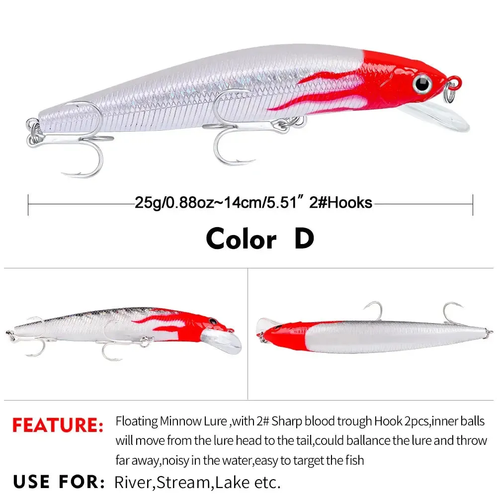 Lureswholesale® Lifelike Hard Plastic Minnow Swim Fishing Lure