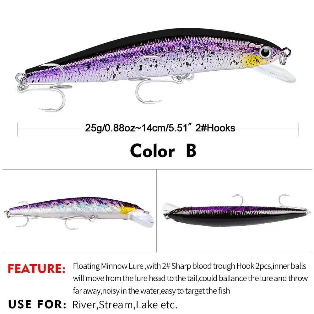 Lureswholesale® Lifelike Hard Plastic Minnow Swim Fishing Lure