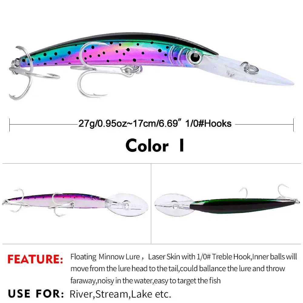 Lureswholesale® Minnow 27g 17cm Floating Bass Baits