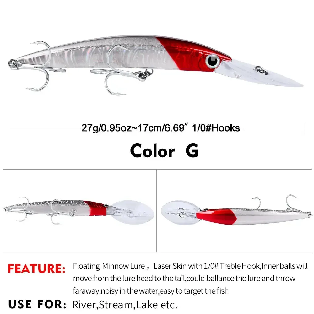 Lureswholesale® Minnow 27g 17cm Floating Bass Baits