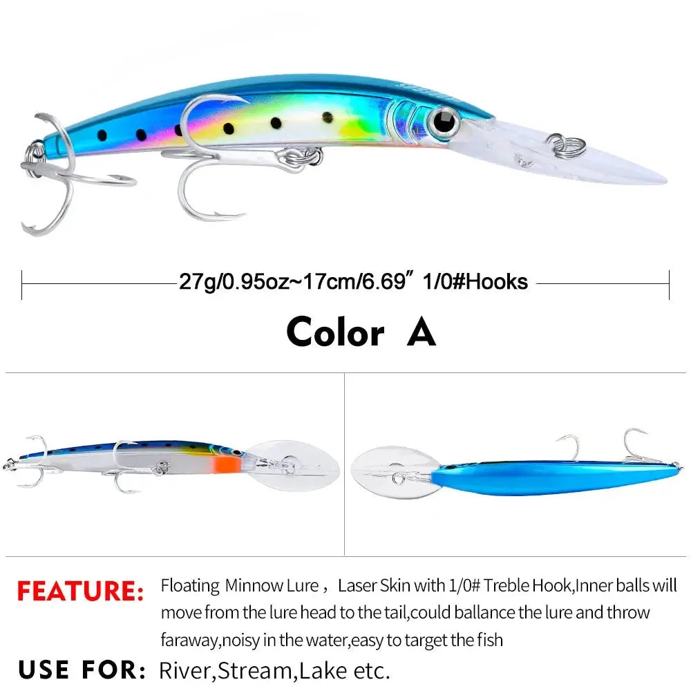 Lureswholesale® Minnow 27g 17cm Floating Bass Baits