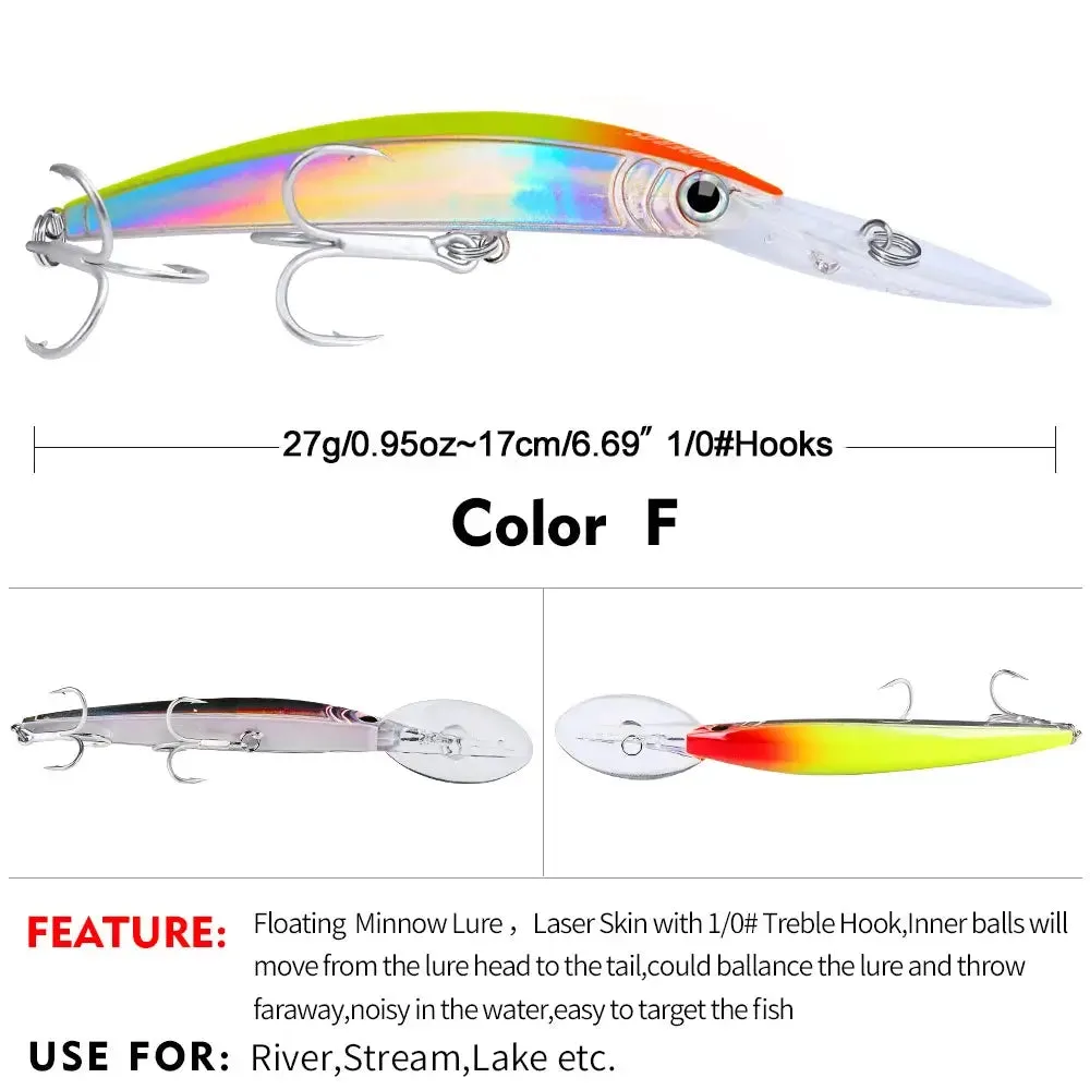 Lureswholesale® Minnow 27g 17cm Floating Bass Baits