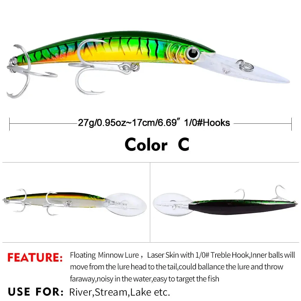 Lureswholesale® Minnow 27g 17cm Floating Bass Baits