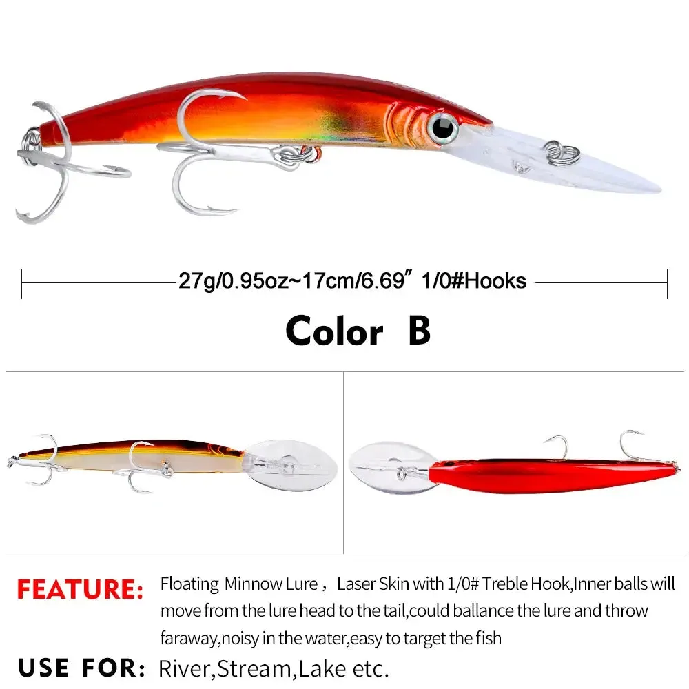 Lureswholesale® Minnow 27g 17cm Floating Bass Baits