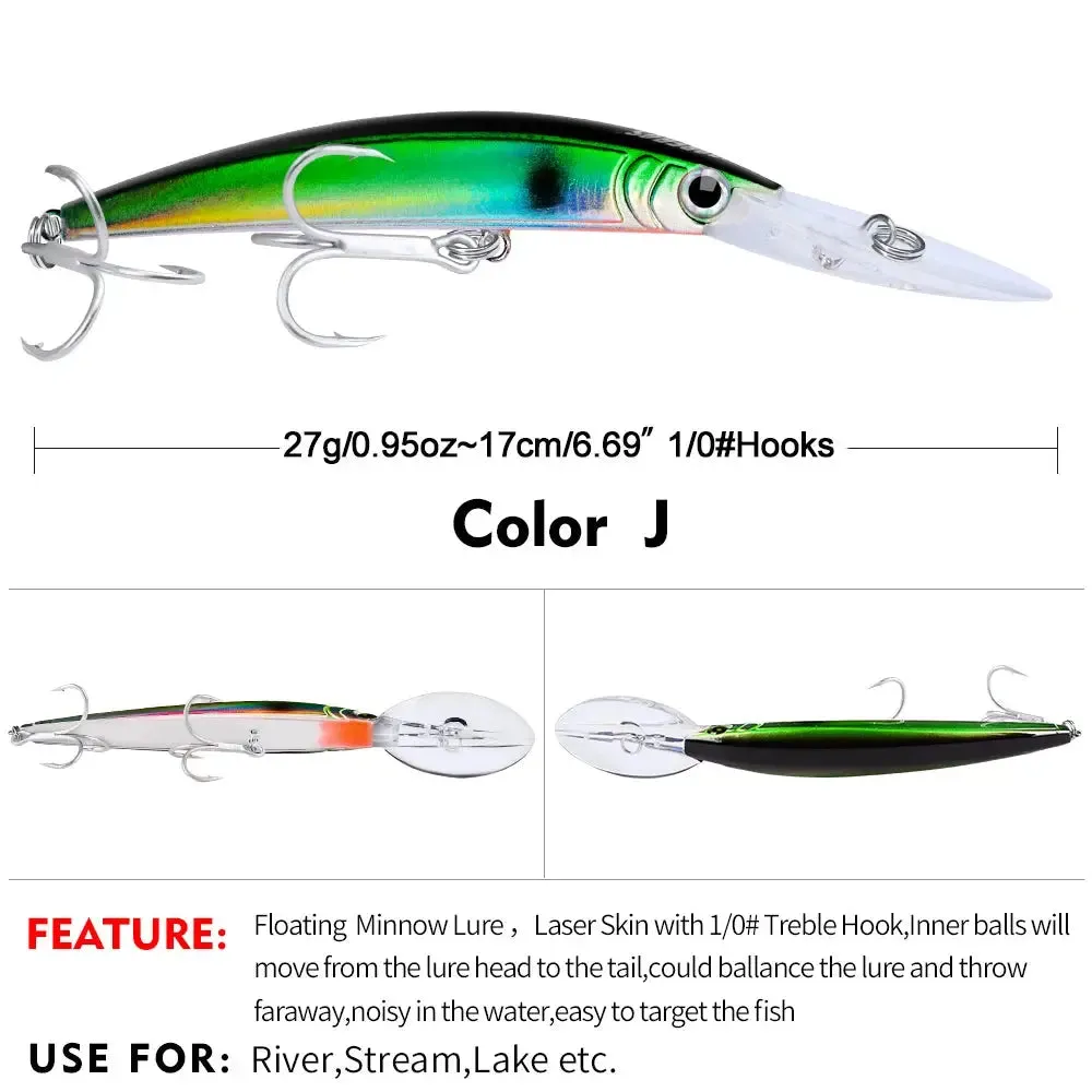 Lureswholesale® Minnow 27g 17cm Floating Bass Baits