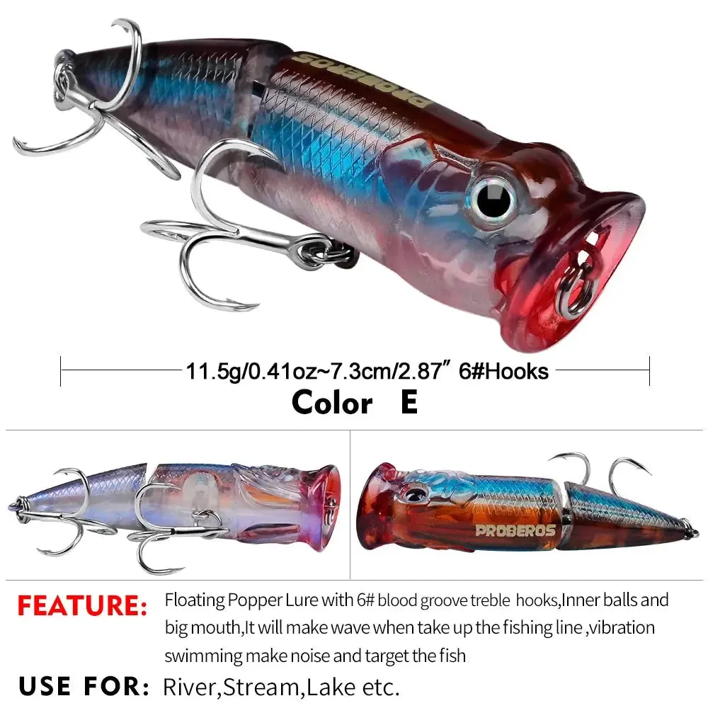 Lureswholesale® Popper Hard Bass 3D Eyes Big Mouth Floating Lure