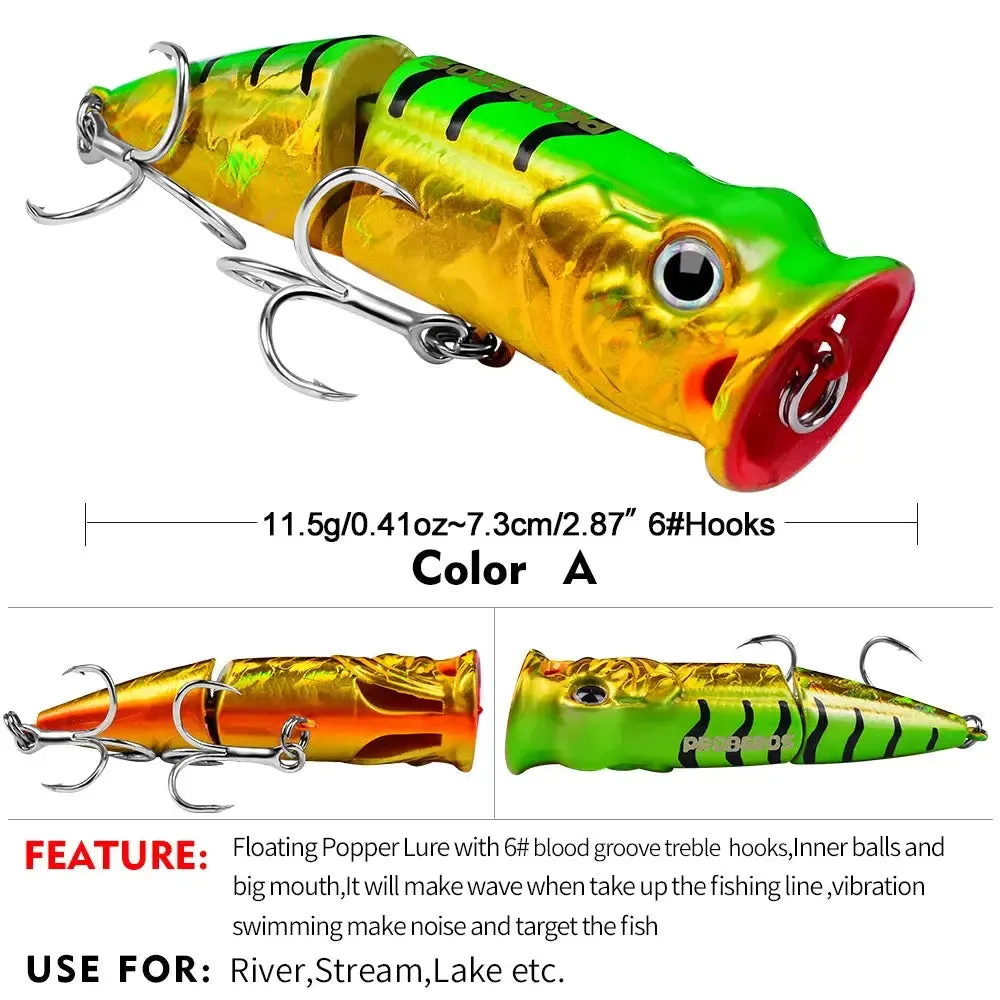 Lureswholesale® Popper Hard Bass 3D Eyes Big Mouth Floating Lure