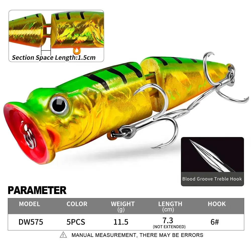 Lureswholesale® Popper Hard Bass 3D Eyes Big Mouth Floating Lure