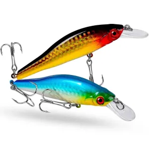 Lureswholesale® Sinking Black Minnow Hard Plastic Fishing Lure