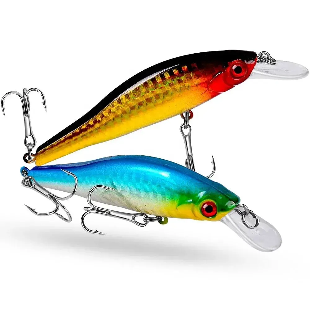 Lureswholesale® Sinking Black Minnow Hard Plastic Fishing Lure