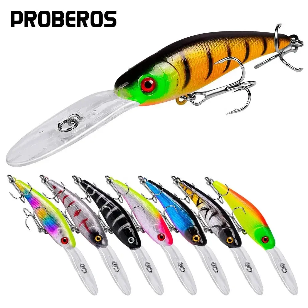 Lureswholesale® Sinking Minnow Fishing Lure with Treble Hooks 3D Eyes