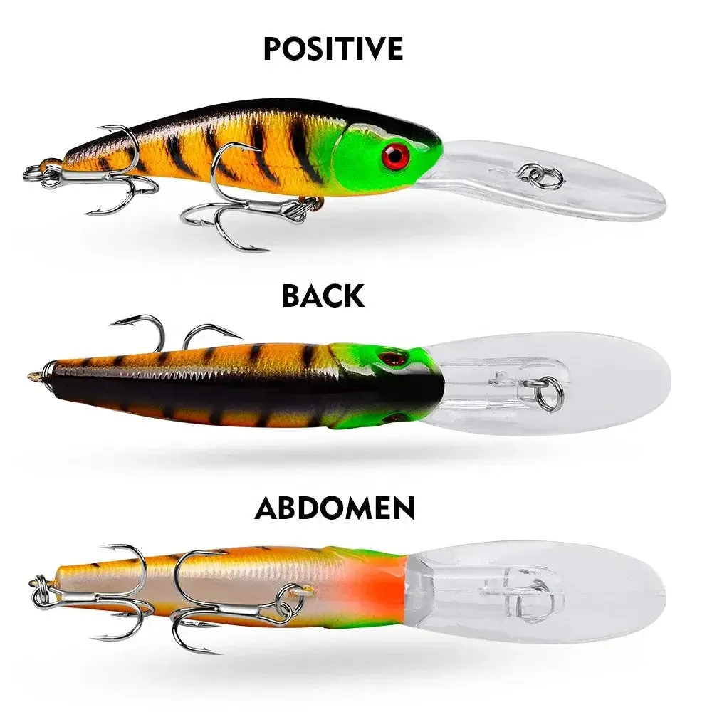 Lureswholesale® Sinking Minnow Fishing Lure with Treble Hooks 3D Eyes