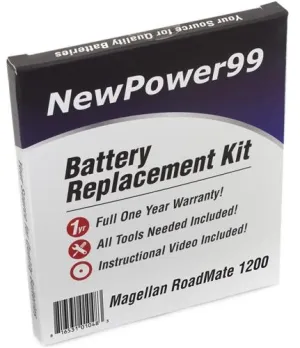 Magellan RoadMate 1200 Battery Replacement Kit with Tools, Video Instructions and Extended Life Battery
