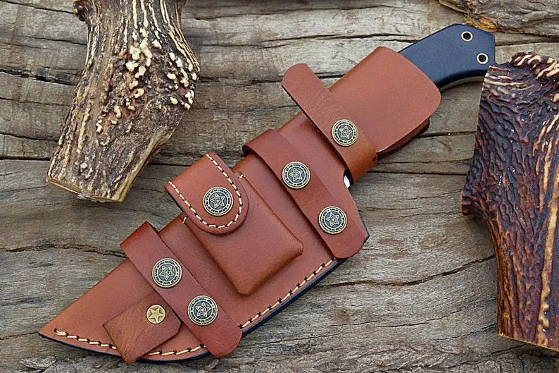 Marksman Tracker Knife with Sheath (Spring Steel, D2 Steel are also available)-Camping & Hunting Knife