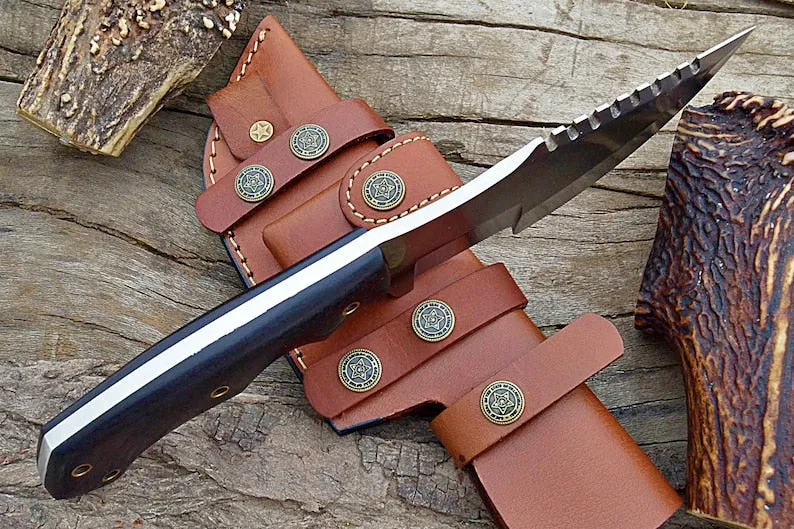 Marksman Tracker Knife with Sheath (Spring Steel, D2 Steel are also available)-Camping & Hunting Knife